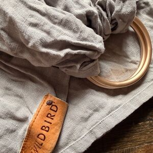 WildBird Light Gray Linen Sling with Rose Gold Ring
